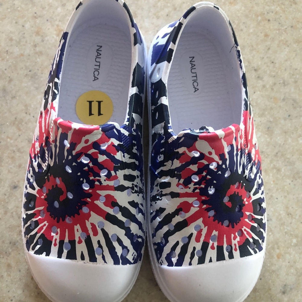Nautica Multicolor Tie-Dye Slip-On Shoes Child Size 11